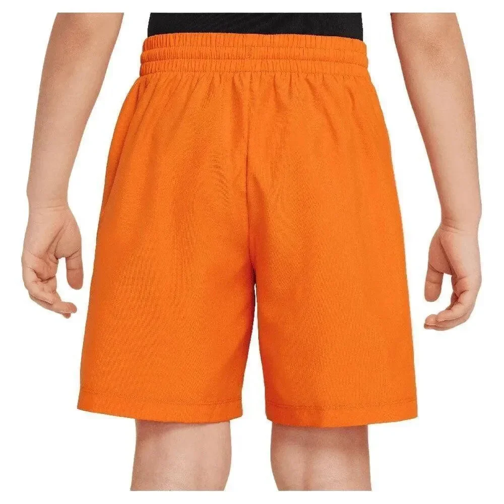 #610.  Nike BOYS YOUTH Orange Dri-FIT 6” Multi Woven Training Shorts NWT